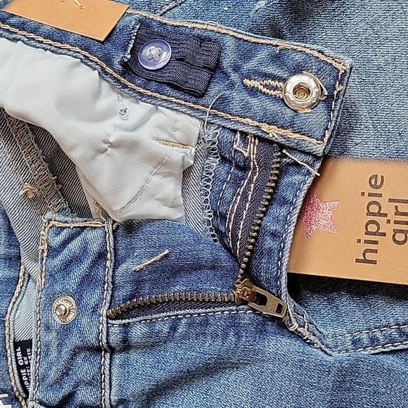 NWT hippie girl Regular Rise Shortie Jean Shorts Adjustable Waist Lace - Picture 5 of 9